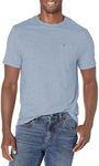 Tommy Hilfiger Men's Essential Short Sleeve Cotton Crewneck Pocket T-Shirt, Malaga Blue HEA, Large