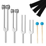 Tuning Forks for Healing Set(128Hz, 256Hz, 512Hz, 1024Hz), Tuning Fork Aluminium Alloy Medical Tuning Fork Set for Sound Therapy Healing, Chakra Balance, Yoga, Meditation, Stress& Relaxation