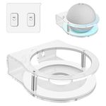 Geekria Acrylic Wall Mount Compatible with Echo Dot 3th Gen, 4th Gen, 5th Gen with LED Clock & Alexa, Speaker Stand Stable Protector (Clear)