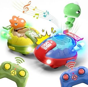 iPlay, iLearn Kids Dinosaur Remote Control Car Toys Set, Dino RC Race Vehicles Playset, Electronic Bump Pop Game, Cool Indoor Outdoor Birthday Gift 3 4 5 6 7 8-12 Years Old Toddlers Boys Children Teen