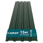 KARAT Metal Roofing Sheets 115 x 45 cm (Pack of 15) 7.7 m² Corrugated Roof Sheeting Plates Cladding for Garage, Shed, Carport and Greenhouse, Galvanised Coated, Green (incl. 30x Screws)