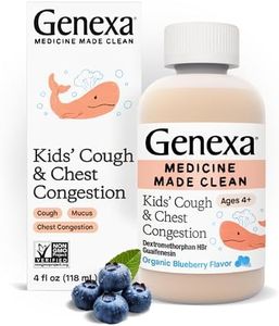 Genexa Kids' Liquid Cough & Chest Congestion Medicine | Multi-Symptom Relief Cough Syrup for Kids 4-11 | Cough Suppressant & Expectorant | Delicious Organic Blueberry Flavor | 4 Fluid Ounces