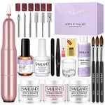 Saviland Acrylic Nail Kits Full Set for Beginners: Acrylic Nail Kit with Acrylic Powder Acryllic Liquid Nail Drill Nail Brush Top Coat & Non-acid PH Bond, Acrylic Nail Set, DIY Acrylic Nails Nail Art