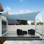 AXT SHADE Sun Shade Sail Waterproof 3x4m Rectangle UV Block Canopy Awning for Patio Outdoor Garden Backyard -Blue Gray