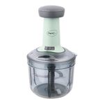 Pigeon Press Chopper 900ml, Manual Hand Press Push Chopper with 3 Blades for Effortless Chopping Vegetables & Fruits, Green