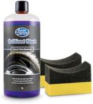 Greased Lightning Brilliant Black Tyre & Trim Restorer - Restores New Look Shine to Car Tyres and External Trims, Quick and Easy Application - 1 Litre Plus 2 Tyre Sponges