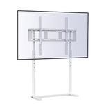 UNHO White TV Floor Stand: Free Standing TV Mount Bracket Height Adjustable Tall TV Stand for 32”-100” Flat Panel LED LCD Screens Max VESA 800x400 up to Loading Weight 40KG