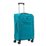 Aerostar Medium 26” Lightweight Softshell Expandable Suitcase, Check in Luggage 4 Wheels with Integrated Combination Lock (Teal, 78 litres)