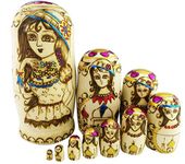 Winterworm® Popular Set of 10pc Beautiful Girl Lady Russian Nesting Dolls Russian Matryoshka