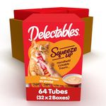 Hartz Delectables Squeeze Up Interactive Lickable Wet Cat Treats, Chicken Senior 10 Years+, 64 Count