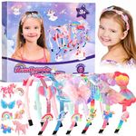 Pourbibi Unicorn Headband Making Kit for Girls Age 3+, Creative Craft Kits for Kids, DIY Hair Accessories & Hairbands - Girls Birthday Presents for Age 3 4 5 6 7 8 Year Old Girls Gifts Toys Set