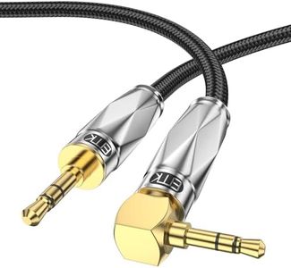 EMK Aux Cable for Car, 90 Degree Right Angle Auxiliary Cable Stereo Aux Jack to Jack Cord Compatible for Smartphones, MP3 Players, Laptops, Tablets, Bluetooth Speakers, Soundbars, and More(3M)