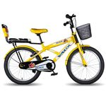 Vaux 2Cati 20T Cycle For Kids 5 To 8 Years With Basket & Backseat, 20inch Cycle For Kids With Steel Frame, Alloy Rims & Tubular Tyres, Bicycle For Boys & Girls With Ideal height 3.6ft to 4.5ft(Yellow)
