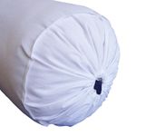 White Bolster Pillowcase - Neck Roll Round Bolster Cover for Bed Sofa Chair Couch Lounge Cotton 6" Diameter x 15" Long (15 cm Diameter x 38 cm Long) Removable Cover