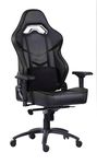 Upmarkt Maximo Multi-Functional Ergonomic Gaming Chair with Adjustable Armrests, Wear Resistant Faux Leather, Adjustable Neck & Lumbar Pillow (Black)