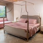 Debaans 100% Bamboo King Size bedsheet 108”x108” with 2 Pillow Covers | 400 TC bedsheet for Double Bed | Utra Soft, Anti-Microbial, Hypoallergenic, Cooling Effect (Blush, Super King)