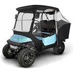 10L0L 4 Passenger 600D Golf Cart Driving Enclosure for Club Car Precedent,4 Side Opening Club Car Precedent Winter Driving Cover with Security Side Mirror Openings (people could seat in the rear seat)