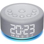 Sound Machine Alarm Clock Night Light White Noise Machine with 27 Sleeping Sounds for Baby Kids Adults 32 Level Volume Auto Off Timer Digital Clock for Bedroom Baby Nursery (Grayness)