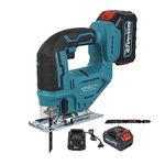 KROST Pro Series 37V Cordless Jigsaw Machine with LED Light, Orbital Settings and 3000 SPM Variable Speed (Cordless Jigsaw)