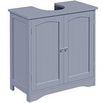 Yaheetech Under Sink Bathroom Storage Cabinet Freestanding Floor Basin Cupboard Unit Storage Organiser 60 x 30 x 60 cm, Gray