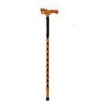 THY Collectibles Wooden Cane Walking Stick with Rubber Tip for Men and Women Ergonomic and Fashionable - 37 inch Camel Grooved Cane with Derby Style Dragon Shaped Handle