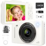 Digital Camera, 4K 48MP Digital Cameras with 64GB Card/16X Digital Zoom/2.8" Large Screen, Autofocus Compact Camera for Teens, Kids, Beginners