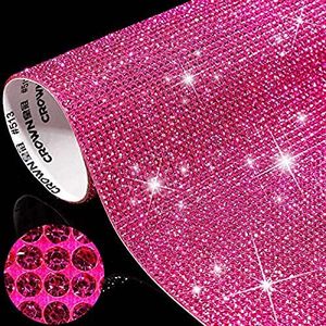 12000 Pieces 2mm Bling Bling Rhinestone Sheet Rhinestone Sticker DIY Car Decoration Sticker Self Adhesive Heat Repair Glitter Crystal Gem Sheet Sticker for Car&Craft Decoration(Rosy)