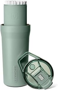 BrüMate Pour Over 20oz Insulated Coffee Mug | 2-in-1 Travel Coffee Maker with 100% Leakproof Lid | Insulated Coffee Tumbler | Travel & Camping | Comes with Filter Dripper | BPA-Free (Sage)