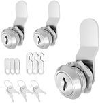 3 Pcs Cabinet Locks with Keys, 5/8" Cam Locks Keyed Alike, Mailbox Locks Replacement Lock for RV Storage,Toolbox Locks with Keys，Zinc Alloy