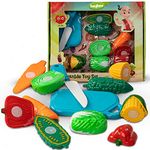 Baybee Vegetables Cutting Toys Playset Kitchen Set for Kids Girl, 5pcs Sliceable Vegetables for Kids Toys with Knife & Board| Cooking Kitchen Set Fruits & Vegetables Toys for Kids Girls & Boys 3+Years