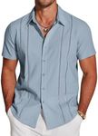 COOFANDY Mens Short Sleeve Button U