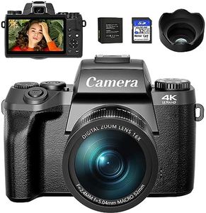 Saneen Digital Camera, 4k Cameras for Photography, 64MP WiFi Touch Screen Vlogging Camera with Flash, 32GB Card, Lens Hood,3000mAH Battery, Front and Rear Cameras,Hot Shoe Interface Beginner
