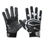 CUTTERS Football Glove Game Day Receiver. Silicone Grip Glove for Receivers. Adult and Youth Sizes (Adult - L/XL, Black)