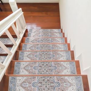 OJIA Non-Slip Stair Treads for Wooden Steps 30"x8" Indoor Stair Runner 15PCS Residue-Free Rubber Backed Carpet Stair Treads Staircase Step Treads Stair Rugs Mats for Kids and Dogs, Beige
