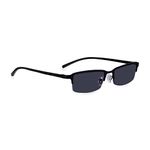 1.0 Reading Sunglasses for Men, Half Frame Metal Ready to Wear Black Tinted Sun Readers, Spring Hinges for Comfortable Fit. UV and Sun Protection. Read Optics