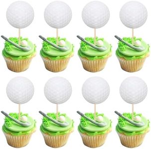 Rsstarxi 40 Pack Golf Cupcake Toppers Golf Birthday Party Cake Decorations Sports Ball Golf Cupcake Picks Decors for Baby Shower Birthday Golf Party Decorations