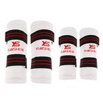 Baoblaze Taekwondo Shin Guard/Leg Arm Guard/Elbow Set, White, M