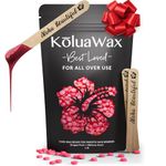 KoluaWax Solaviv Hard Wax Beans For Wax Warmer Kit (Large 1 Lb Bag With Coconut Oil) - Smooth Facial And Body Hair Removal - Natural Depilatory Pearl Beads For Women And Men, 490 G