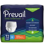 Prevail Extra Absorbency Incontinence Underwear, Large, 18-Count (Pack of 4)