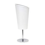 Simple Designs LT2061-WHT Mini Chrome Table Lamp with Angled Fabric Shade, White