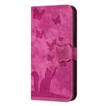 Wuhaizher iPhone 11 Case Butterfly Cat Shockproof PU Leather Wallet Phone Case for Girls with Card Holder Folding Stand Magnetic Scratchproof Protect Flip Cover for iPhone 11, Pink