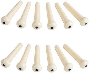 Simtyso 12pcs Ivory Acoustic Guitar ABS Plastic Bridge Pins
