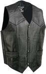 Event Biker Leather EL5310 Men's Promo Basic Leather Vest (Black, Large)