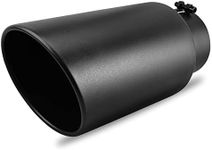 AUTOSAVER88 5 Inch Exhaust Tip, 5" Inlet 7" Outlet 15" Overall Length Stainless Steel Exhaust Tip, Universal Diesel Exhaust Tail Tip for 5-Inch Outside Diameter Tailpipe, Black Powder Coated, Bolt On