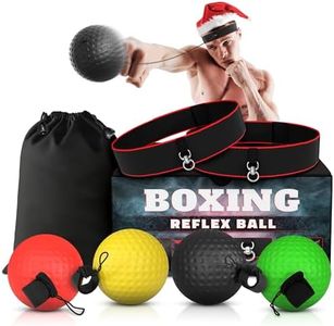 BURIUS Boxing Reflex Ball Set with 4 Difficulty Balls & 2 Adjustable Headbands – Reaction Ball Training Kit for Adults, Improves Speed, Focus & Coordination, Great Gift for Men, Boxers & Fitness Fans