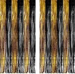 Black and Gold Party Foil Fringe Cu