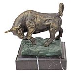 Design Toscano The Bull of Wall Street Cast Iron Statue, Bronze