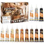 Wood Repair Kit, 12 Colour Wood Fillers, Furniture Repair Kit, Repair Scratch, Cracks, Stains, Discoloration for Wood Furniture, Door, Cabinet, Floor, Table Surface Wood Touch up Filler Wood Paint