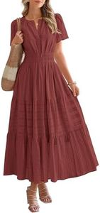 BTFBM Womens Summer 2026 Casual Midi Maxi Dresses,XL,Brown Red