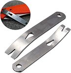 Yosoo 2pcs Stainless Steel Pocket Bar, EDC Gear Mini 3inch Crank Crowbar, Pocket Pry Bar Keychain Keyring, Multi Tool Survival Scraper Opener, Size: 76 x 12.5 x 2.1mm(L x W x T)